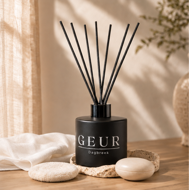 Dagbreek GEUR Tuis-diffuser met skoon linne en babapoeier